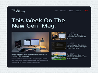 The New Gen Mag - Blog - Magazine blog card design home magazine ui ux website