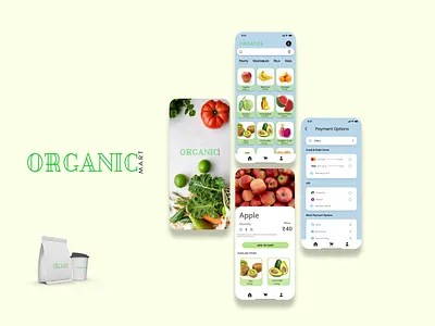 Organic Products delivery app Mobile application 3d animation app branding delivery app design food app graphic design illustration logo motion graphics organic products presentation research typography ui ux
