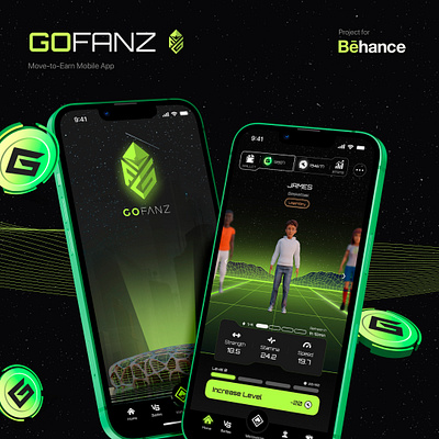 GoFanz | Metaverse Mobile App 3d app m2e meta mobile nft sport ui uiux ux webdesign