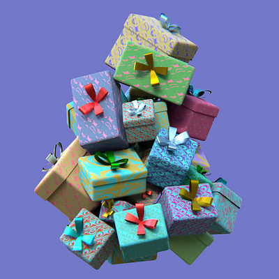 Christmas Care Package 3d animation blender cable cycles illustration