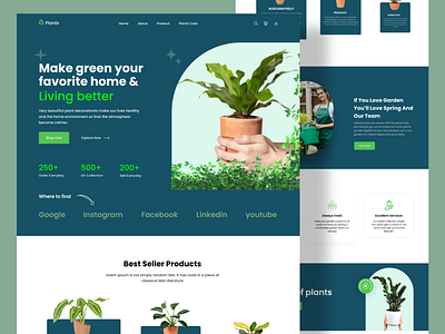 E-commerce UI < Plants Shop Landing Page crops e commerce plants shop explore gardening graphic design green home home plants homepage interface landingpage minimal natural plants tree shop ui ux design web design website design