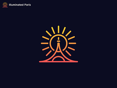 Illuminated Paris Logo branding gradient icon illuminated illuminated paris logo logo logodesign minimallogo modern paris typography vector