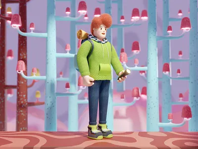 Traveller character 3D 3d 3d character 3d illustration blender character character design color design illustration isometric lowpoly tourist traveller