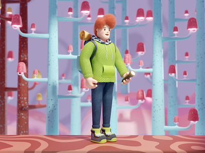 Traveller character 3D 3d 3d character 3d illustration blender character character design color design illustration isometric lowpoly tourist traveller