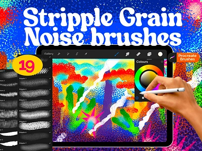 Stipple Grain Noise Brushes Procreate Bundle, Procreate Brushes ai brand identity branding branding agency design drawing free download illustarion illustration logo logofolio packaging psd stationery svg ui