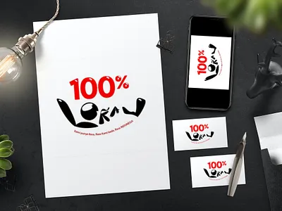 100% LOKAL logo branding company logo design illustration logo sme