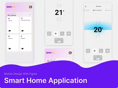 Smart Home Application design figma logo minimal typography ui ux wireframe