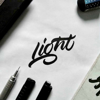 ‘ LIGHT LETTERING ‘ branding classic customlettering customlogo design graphic design logo logoclassic oldwork scriptlettering typography vector