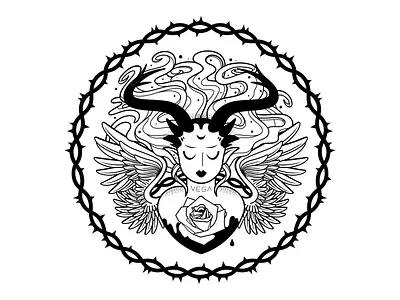 Vega angel demon girl heart illustration rose vector vegadesign
