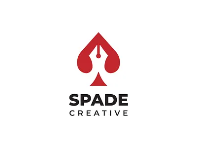Spade Creative branding card company logo design graphic design icon logo logo design modern negative space pen pencil simple spade symbol writer
