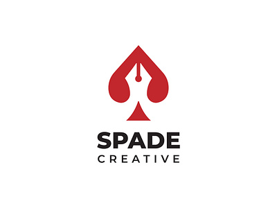 Spade Creative branding card company logo design graphic design icon logo logo design modern negative space pen pencil simple spade symbol writer
