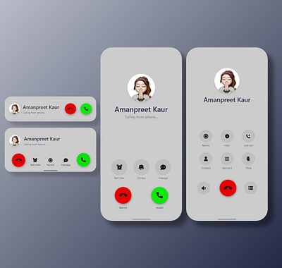 Incoming Voice Call Screen UI Design 3d animation app branding call calling design graphic design illustration image incomin logo motion graphics typography ui uiux uix ux vector video