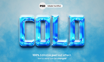 Cold Editable 3D Text Effect 3d 3d text effect cold 3d text effect cold text effect cool frozen graphic design logo motion graphics psd text effect winter text effect