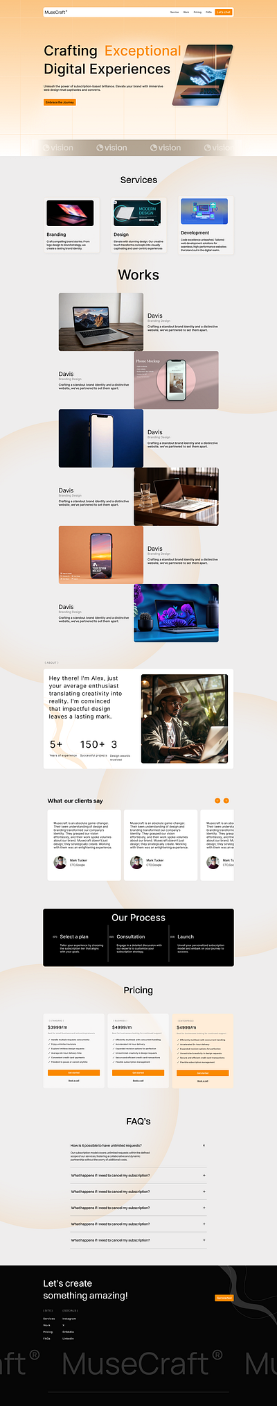 Digital craft Website landing page ui webflow website