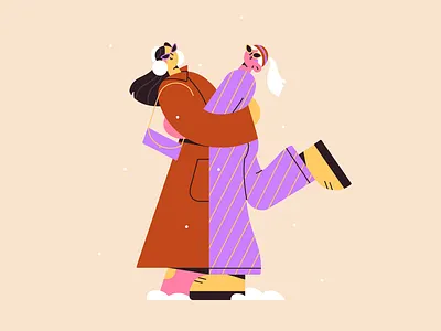 Friendship 2d illustration character design christmas 22 christmas illustration cute flat flat characters flat illustration flat vector art girls illustration illustration merry christmas minimal modern new year 22 new year illustration positive vibes snow trendy winter