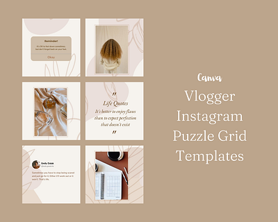 Boho Puzzle Instagram Templates | Canva social media template