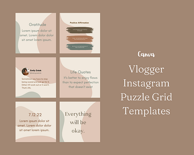 Earthy Puzzle Instagram Templates | Canva social media template