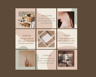 Earthy Puzzle Instagram Templates | Canva social media template