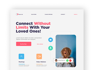 Hello Call design minimal ui ux web web ui