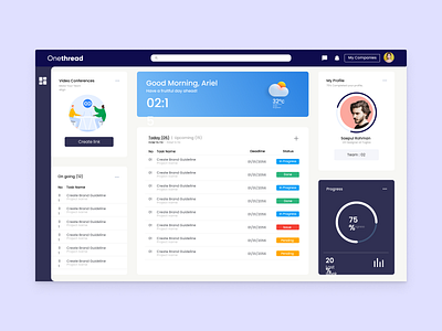 Onethead - Dashborad design illustration minimal ui ux web web ui