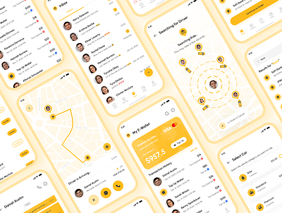 Rokab - Taxi Booking App UI Kit booking design driving login taxi ui uiux ux