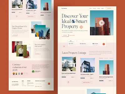 Real Estate Website Landing page agent apartment architecture building design home home rent housing landing page minimal properties real estate agency real estate landing page real estate web real estate website realestate rent residence web header