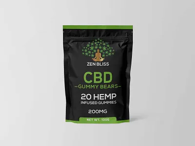 CBD GUMMY BEARS Pouch design 3d animation branding design graphic design illustration label design logo motion graphics typography ui ux vector