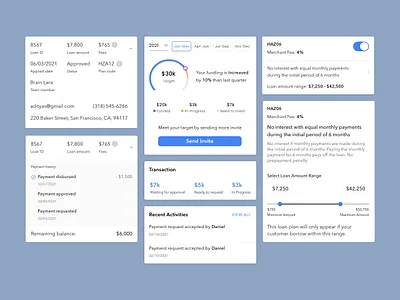 Info Card 45 app application blue cards dailyui design details finance fintech infographic ios onoff shadow simple slider ui ui component web