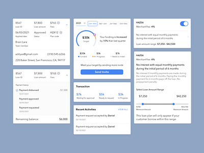Info Card 45 app application blue cards dailyui design details finance fintech infographic ios onoff shadow simple slider ui ui component web
