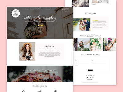 Wedding Photography - Landing Page adobe xd agency branding call to action design design service floral illustration light logo photographer photography pink soft ui ux vector wedding wedding photography