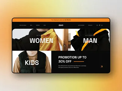 Isho - Clothing Store Landing Page clothes clothing graphic design landing page online shop shopping ui uiux user interface website