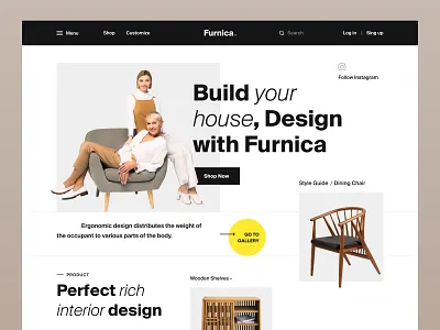 Furniture Shop Website architecture ecommerce furniture furniture website home accessories homepage interface interior landing page service ux web design web page web site web ui webdesign webpage website website design wooden