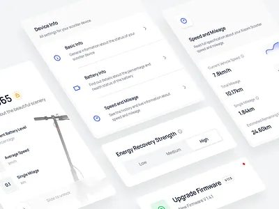 09 / Xiaomi Scooter Widgets app app widgets application components dark theme design exploration figma light theme m365 mi home mobile redesign scooter settings ui visual widgets xiaomi