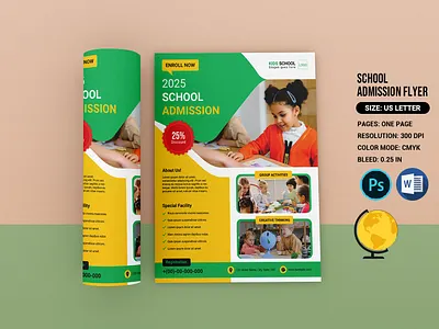 School Admission Flyer leaflet psd school admission school flyer school prospectus template word