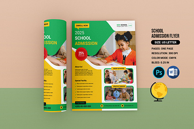 School Admission Flyer leaflet psd school admission school flyer school prospectus template word