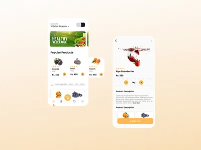 Grocery Application 3d branding illustration logo poojabhamboo typography ui ux