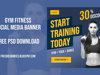 Fitness Gym Social Media Banner PSD Template banner ad design fitness banner free download graphic design gym psd download psd mockup psd template social media banner