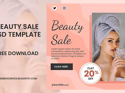 Beauty Spa Banner Free PSD Template beauty banner design free download psd graphic design instagram banner psd download psd mockup psd template social media banner spa banner