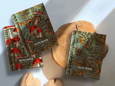 MIRACLE FOREST - patterns & motifs botanical branding design drawing fabric design fly agaric frog graphic design hand drawn illustration magical mushroom pattern pattern design seamless pattern snake surface design textile design toad vintage