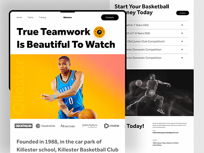 Basketball Club Website-Qillester basketball basketball club club website esports fifa2022 football gym minimal nba soccer sport sports sports website ui web website worldcup