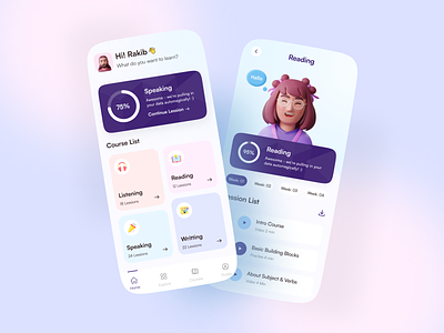 Babble App Redesign Concept [Free Figma File] app app redesign app ui babbel best dribbble shot 2022 branding edutach edutech free figma file learning lms product design redesign trend ui uplabs user exerience user interfaces ux