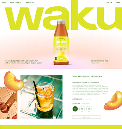 Waku Web branding design ecom homepage illustration landing page logo packaging pattern typography ui ux web design