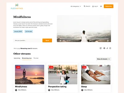 Page of streaming now e commerce streaming streams ui ux