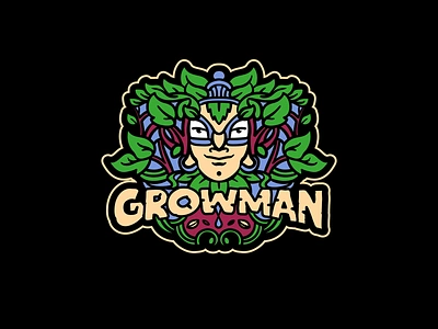 Growman brand branding design energy fertilizer shop font grow growman hero identity illustration letter logo logotype man nature shop store super wood