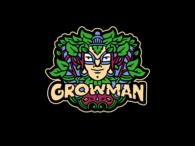 Growman brand branding design energy fertilizer shop font grow growman hero identity illustration letter logo logotype man nature shop store super wood