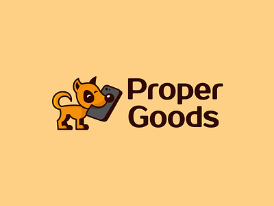 Proper Goods brand branding design dog electronics font gadget goods identity illustration letter logo logotype phone proper shop smartphone store