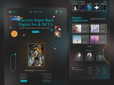 Dramartic NFT web landing Page crypto landing page nft nft art nft landing page ui