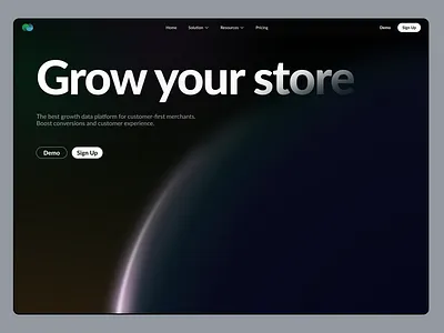 Engage - home screen analytics animation blur earthe header home page landing