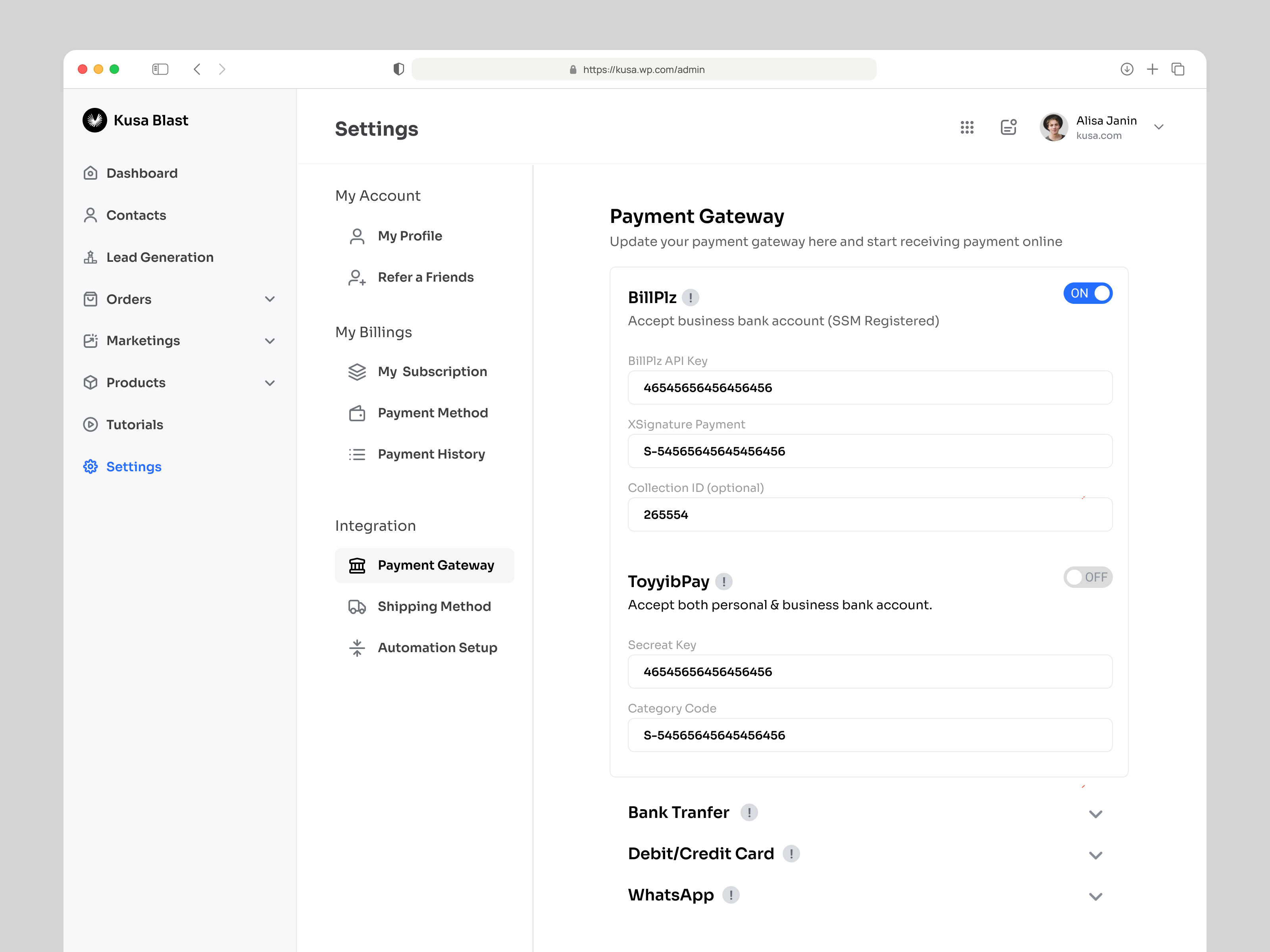 eCommerce - Payment Gateway dashboard design ecommerce ecommerce payment g minimal payment payment gateway payment method setting page ui ux