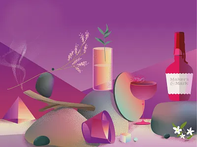 Maker's Mark editorial illustration flat illustration minimal vector